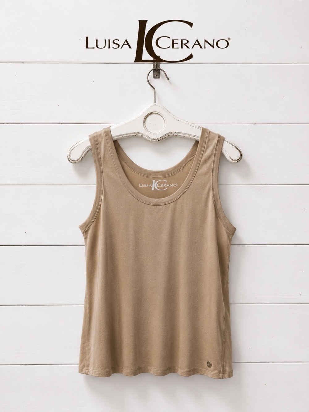 Luisa Cerano Camel Tank Top – Size 12 US